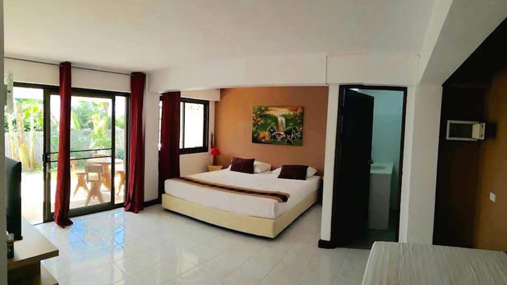 Bright bedroom with garden access